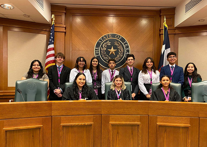 Y Youth & Government participants in a Texas State Courtroom