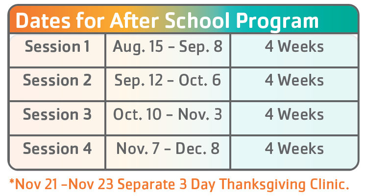 Tennis- After School Program Dates