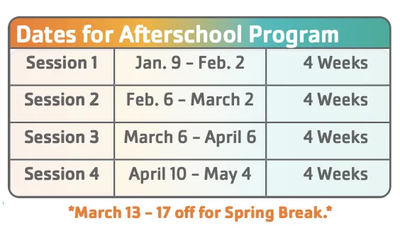 Tennis- After School Program Dates