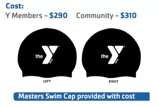 Image of a YMCA Branded Black Swim Cap