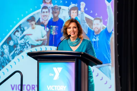 Deborah Knapp MCs YMCA 150th Celebration Launch