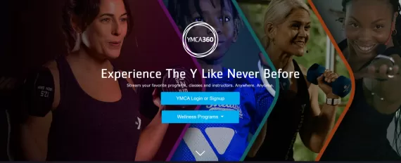 YMCA 360 log in screen