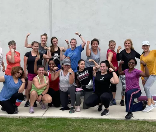 Group of happy Cibolo YMCA members