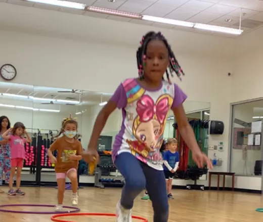 Little girl playing at the Y